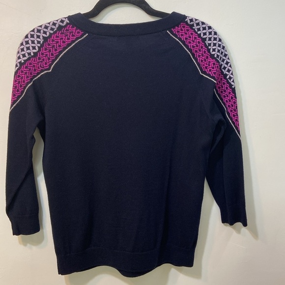 J.Crew Women’s Black or Blue /Multicolored Embroidered Sweater, Size-Small. - Picture 2 of 12